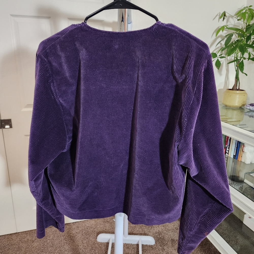 Cut Loose Purple Corduroy Cropped Jacket - Picture 2 of 6